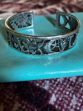 Jes MaHarry Sun, Moon, Heart, Nature, Silver Cutout Cuff Bracelet